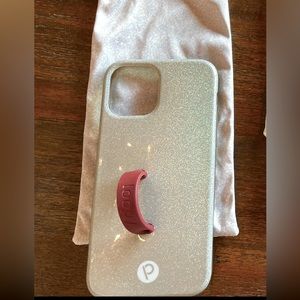 iPhone 11 loopy case in silver holographic sparkle